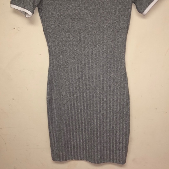 H&M Grey Mini Dress W/ White Trim Size 6 - Picture 7 of 8